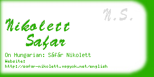 nikolett safar business card